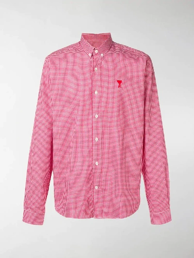 Shop Ami Alexandre Mattiussi Ami De Coeur Button-down Shirt In Red