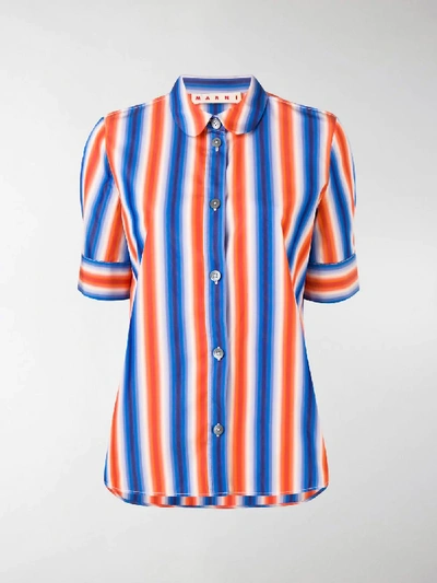 Shop Marni Striped Shirt In Blue