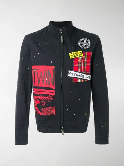 Shop Dsquared2 Patchwork Jacket In Black