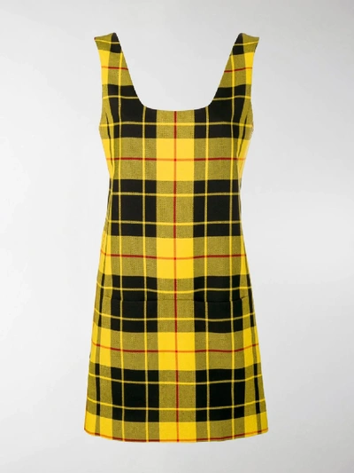 Shop Rokh Checked Mini Dress In Yellow