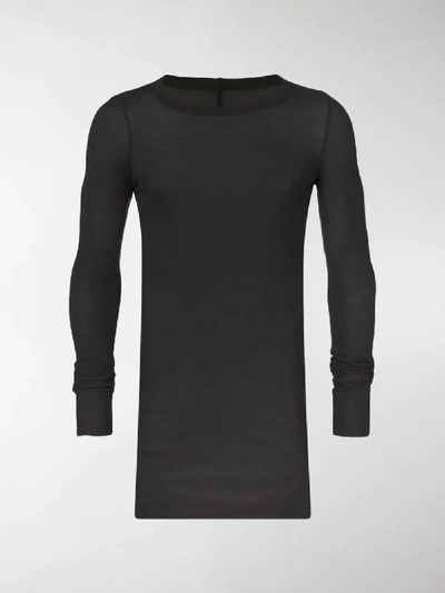 Shop Rick Owens Ribbed Design Jersey In Grey