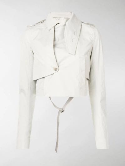 Shop Rick Owens Cropped Length Jacket In Neutrals