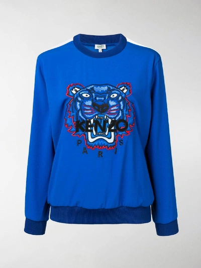 Shop Kenzo Tiger Panelled Sweatshirt In Blue
