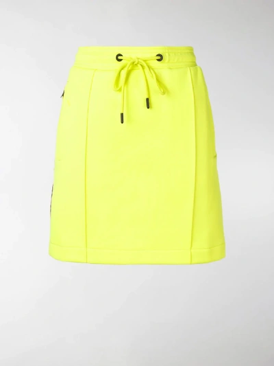 Shop Kenzo Logo Trim Skirt In Yellow