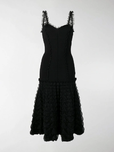 Shop Alexander Mcqueen Frill Detail Dress In Black