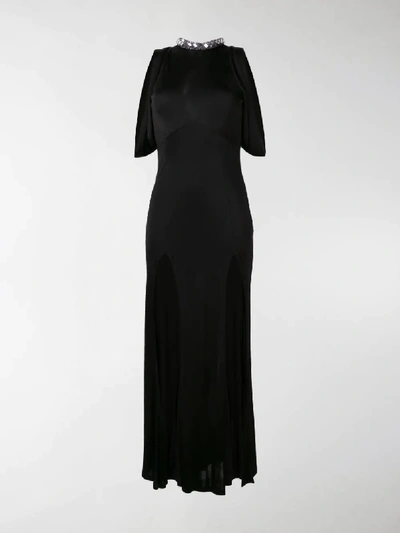 Shop Attico Front Split Gown In Black