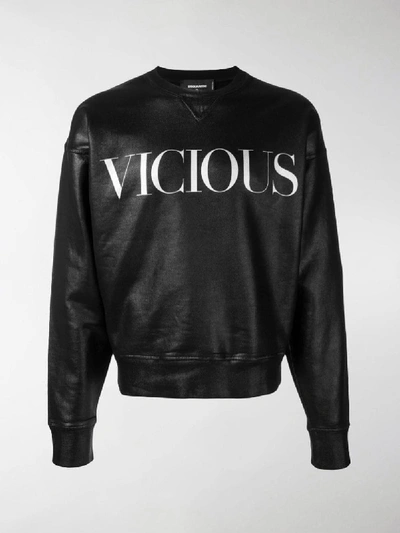 Shop Dsquared2 Viscious Sweatshirt In Black