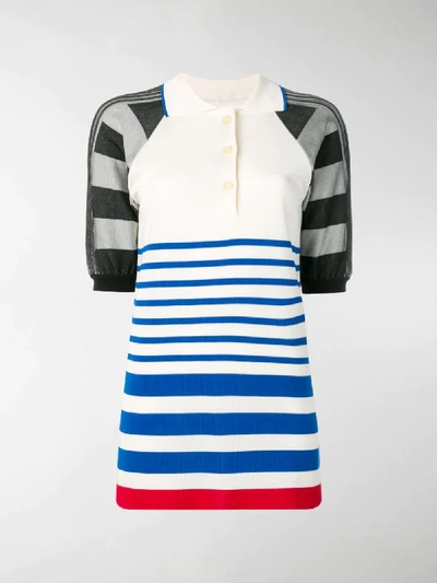 Shop Sonia Rykiel Striped Polo Shirt In White