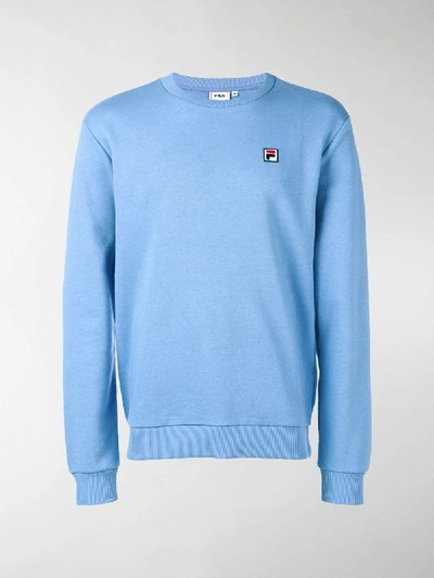 Shop Fila Logo Patch Sweatshirt In Blue