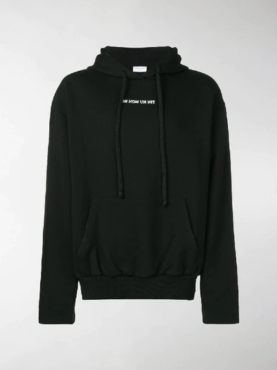 Shop Ih Nom Uh Nit Frayed Graphic Logo Hoodie In Black