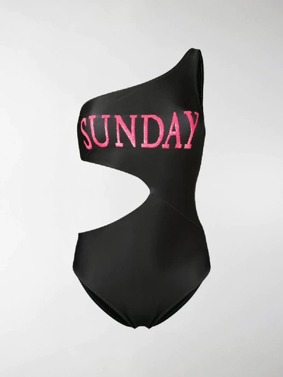 Shop Alberta Ferretti Sunday Cut-out Swimsuit In Black