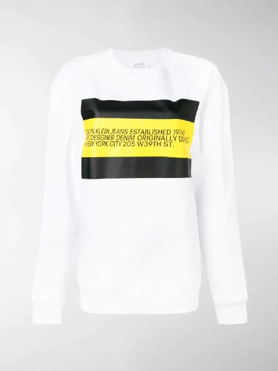 Shop Calvin Klein Jeans Est.1978 1978 Logo Print Sweatshirt In White