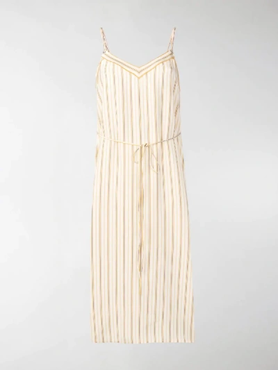 Shop Rag & Bone Ilona Striped Midi Dress In Neutrals