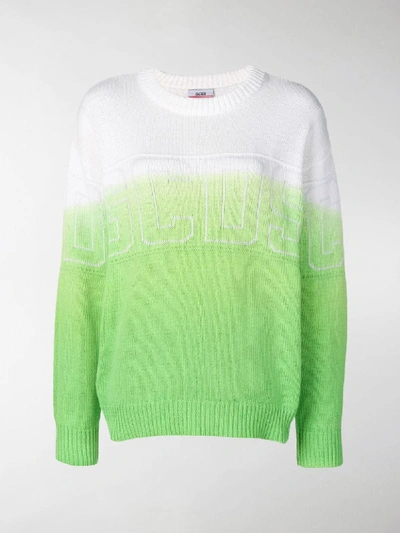 Shop Gcds Gradient Logo Sweater In Green