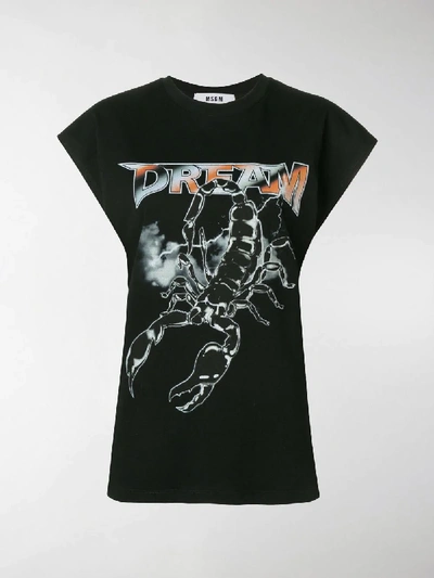 Shop Msgm Dream Scorpion Print T-shirt In Black
