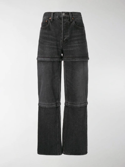 Shop Balenciaga Zip Panel Straight Jeans In Black