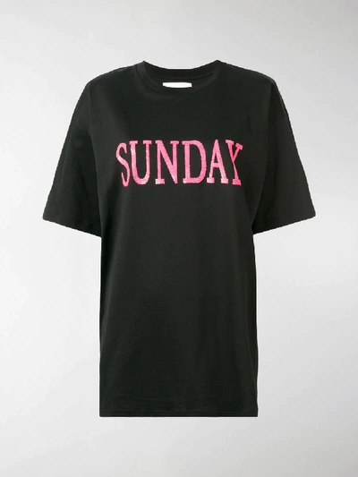 Shop Alberta Ferretti Sunday T-shirt In Black