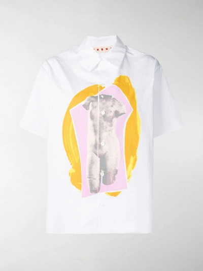 Shop Marni Cama Print Shirt In White