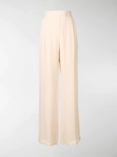 Shop Max Mara Nuble Wide-leg Trousers In Neutrals