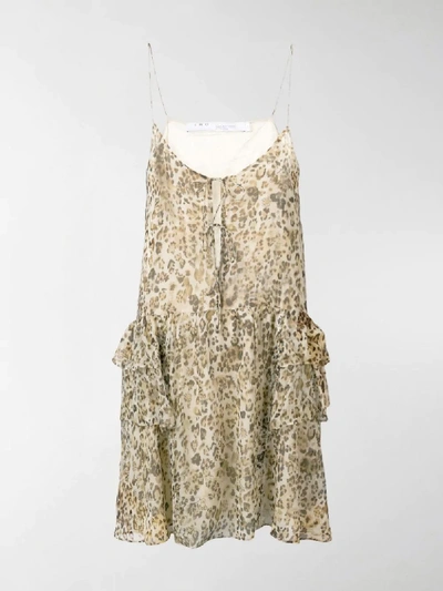 Shop Iro Ruffled Leopard Print Dress In Neutrals