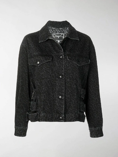 Shop Mcq By Alexander Mcqueen Leopard Print Denim Jacket In Black