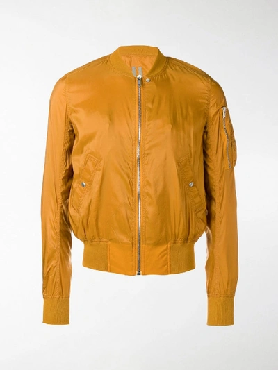 Shop Rick Owens Drkshdw Zipped-up Bomber Jacket In Yellow