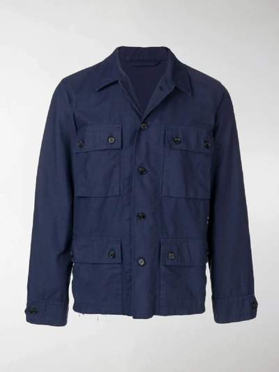 Shop President's Classic Shirt Jacket In Blue