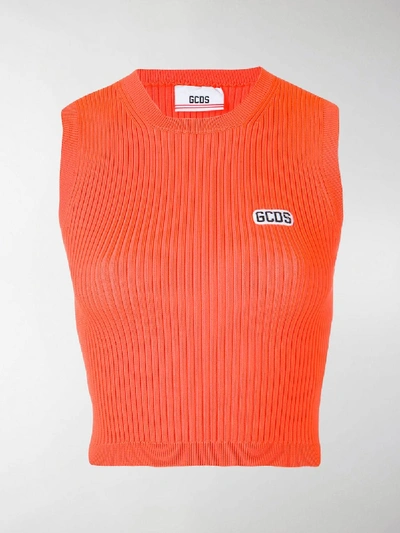 Shop Gcds Logo Tank Top In Orange