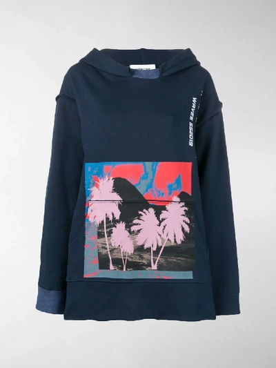 Shop Ambush Palm Print Hoodie In Blue