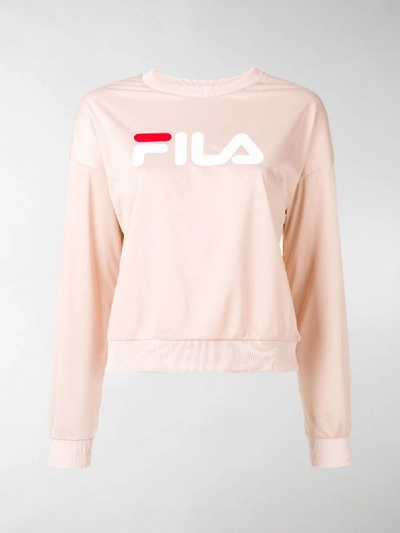 Shop Fila Logo Sweatshirt In Pink