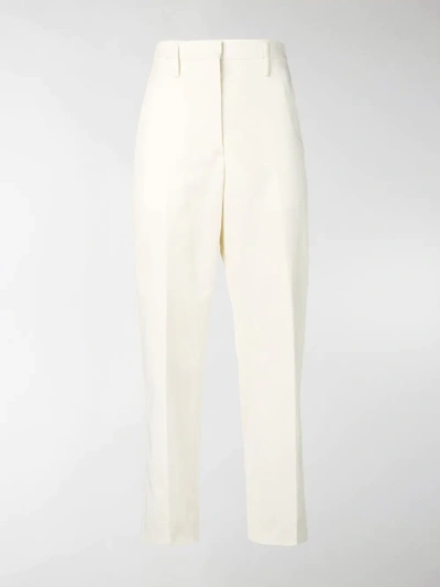 Shop Golden Goose High-waist Trousers In White