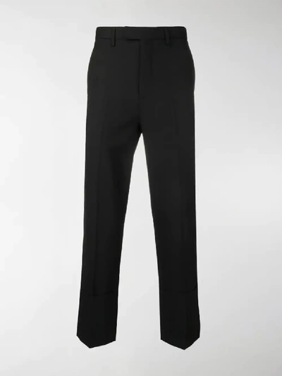 Shop Raf Simons Cropped Tailored Trousers In Black