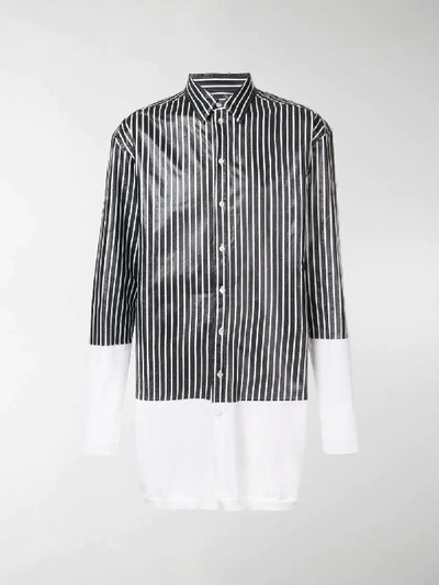 Shop Y/project Longline Striped Shirt Cardigan In White