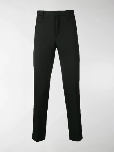 Shop Neil Barrett Floral Side Stripe Trousers In Black