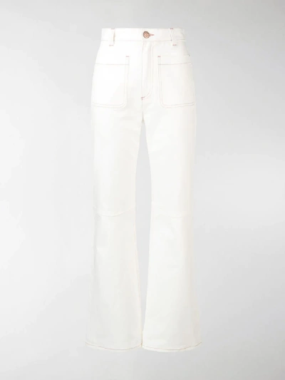 Shop See By Chloé Flared Panel Jeans In White