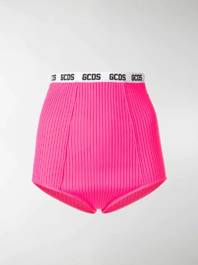 Shop Gcds Ribbed Culotte Briefs In Pink