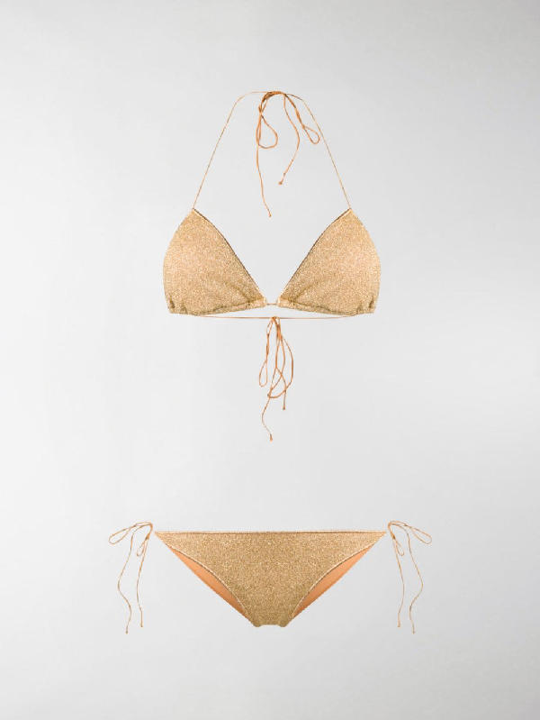 metallic triangle bikini