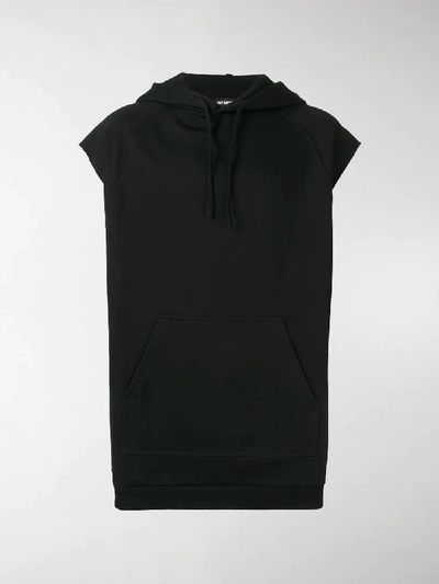 Shop Raf Simons Sleeveless Drawstring Hoodie In Black