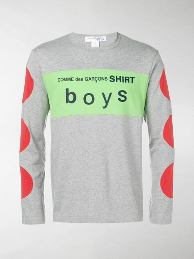 Shop Comme Des Garçons Shirt Circle Sleeve Logo T-shirt In Grey