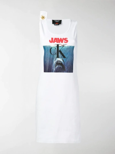 Shop Calvin Klein 205w39nyc Jaws Print Logo Dress In White