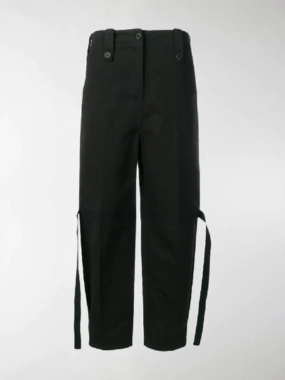 Shop Givenchy Tie Detail Trousers In Black
