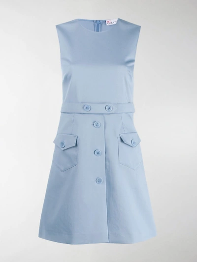Shop Red Valentino Sleeveless Dress In Blue