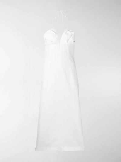 Shop Jacquemus Halterneck Midi Dress In White