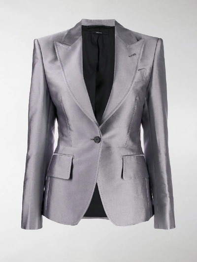 Shop Tom Ford Classic Single-breasted Blazer In Grey