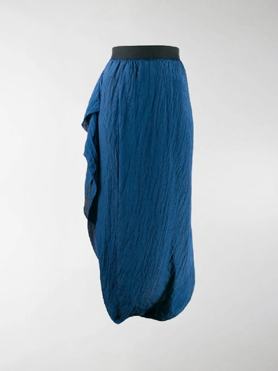 Shop Poiret Asymmetric Draped Cocoon Skirt In Blue