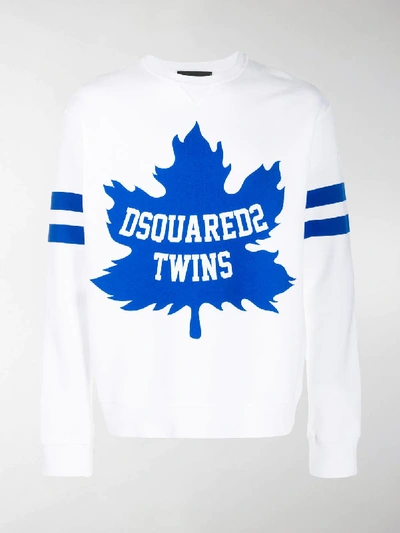 Shop Dsquared2 Twins Logo Sweatshirt In White
