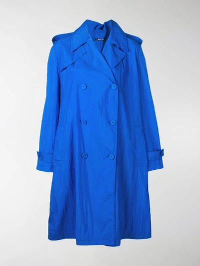 Shop Maison Margiela Oversized Trench Coat In Blue