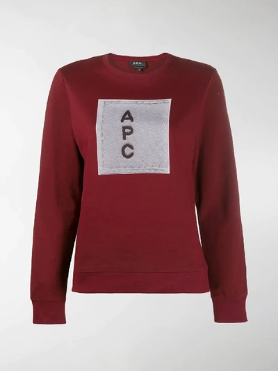 Shop Apc Logo Sweatshirt In Red