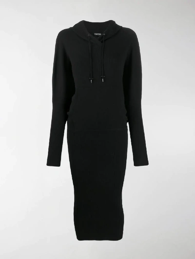 Shop Tom Ford Fitted Hooded Dress In Black