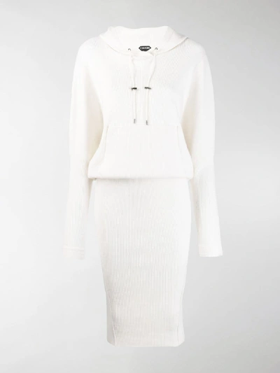 Shop Tom Ford Fitted Hooded Dress In White